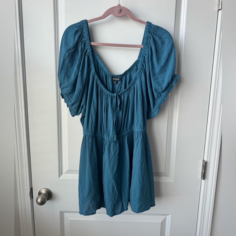 Torrid BABYDOLL WASHABLE CRINKLE GAUZE TIE FRONT TOP 4 NWT